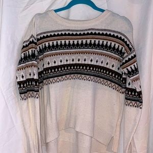 cream patterned sweater